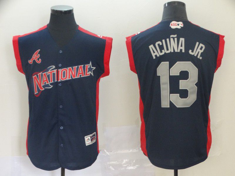 Men Atlanta Braves #13 Acuna jr Navy Blue 2019 All Star MLB Jerseys->atlanta braves->MLB Jersey